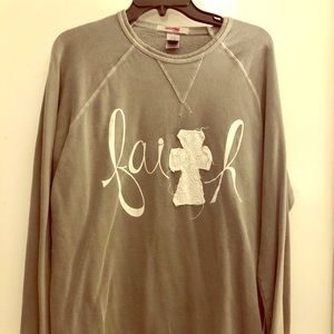 Gray FAITH Embroidered Sweatshirt